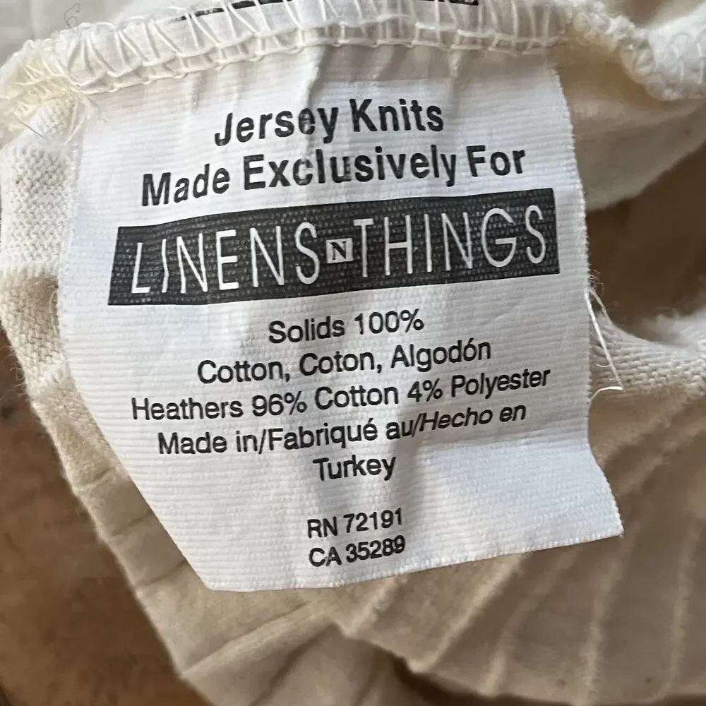 Linens & Things Duvet Cover Jersey Knits Cream Striped Double Cotton 81x105